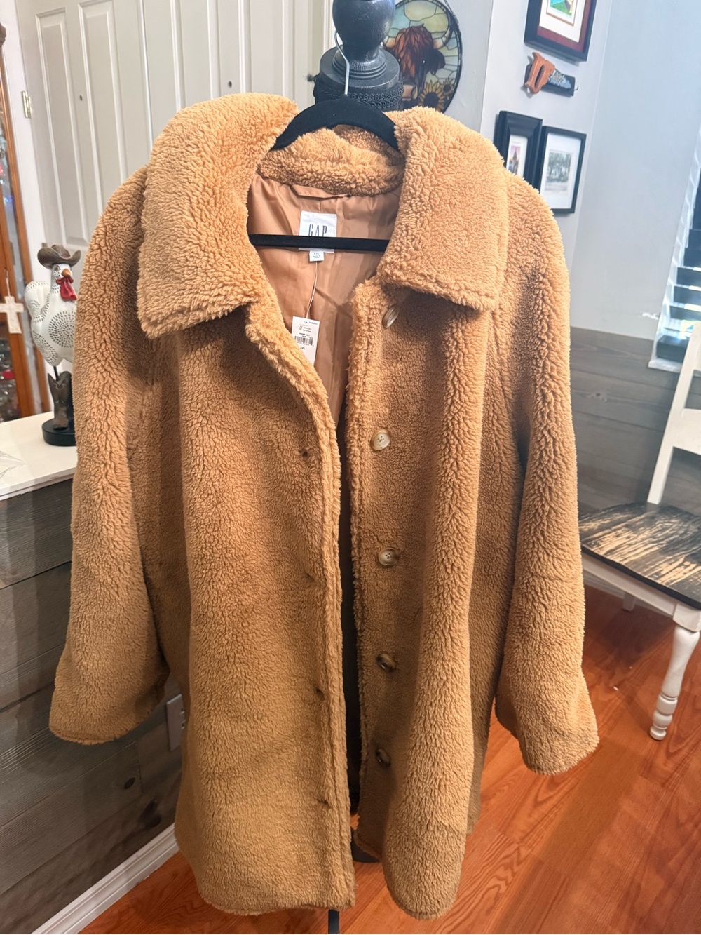 GAP Women's Teddy Coat in Camel Brown